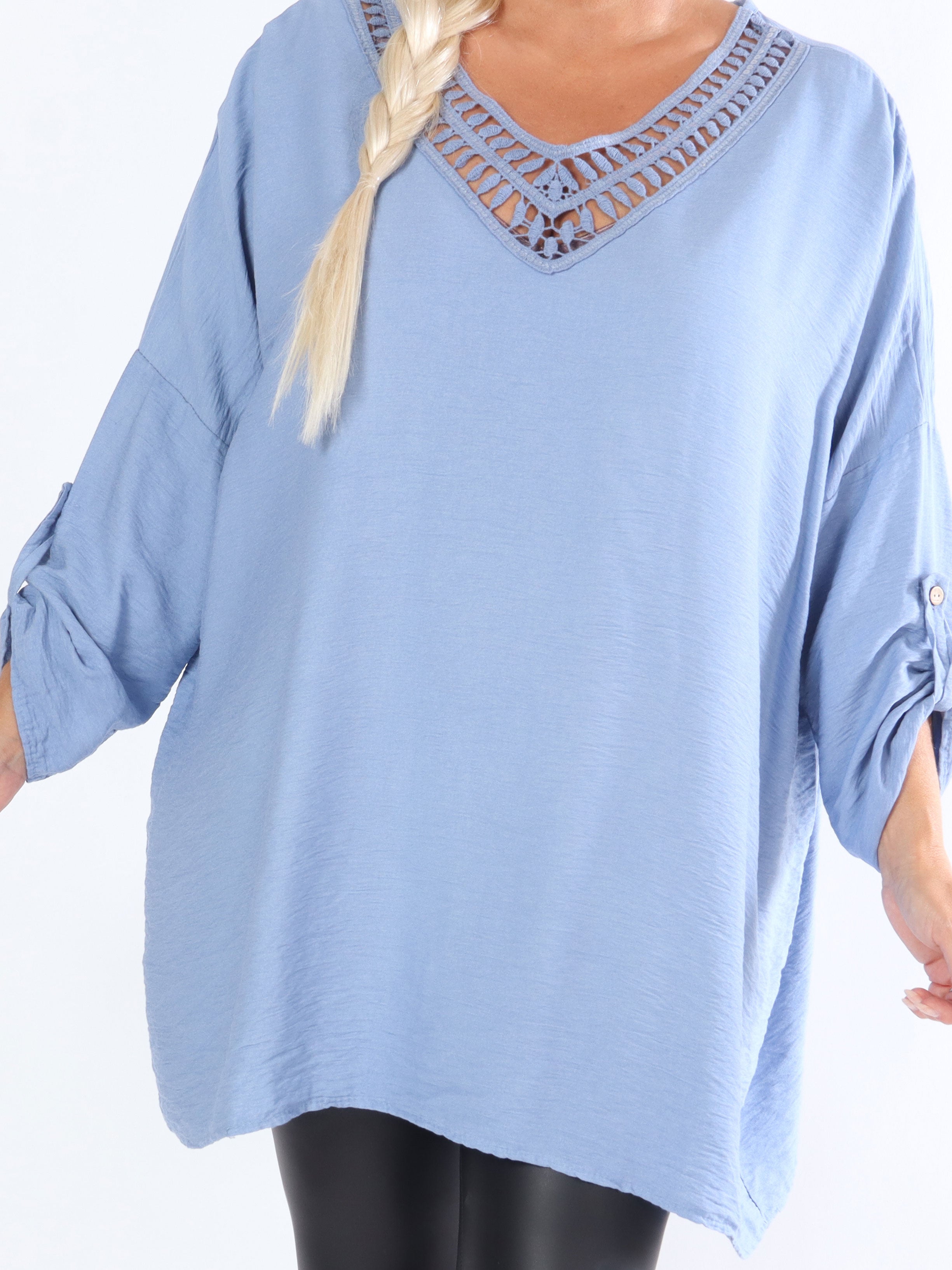 Elina - Plus size tunika med paljetter och broderier